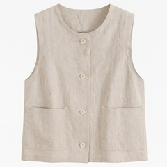 [285]MS Elegant Linen Vest for Women, 2024 Summer Lightweight Casual Vest, Sleeveless Sweater Vest
