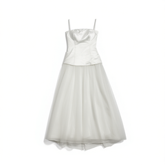 [926]GM   French high-end light wedding dress,  white strapless one-shoulder tulle ribbon halter banquet gown