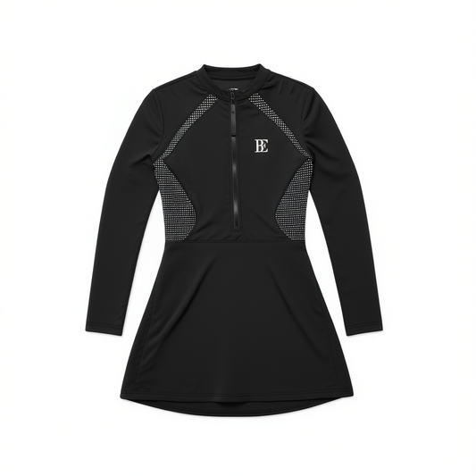 [882]G   BE VANDAAN  Long-Sleeve Dress-Style One-Piece Swimsuit for Women, Premium Feel, Plus Size, Slimming, Hot Spring Swimwear