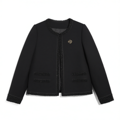 [153]G   Autumn/Winter White Heavy-Beaded Wool Tweed Chanel-Style Women's Short Fashion Elegant Fitted Jacket