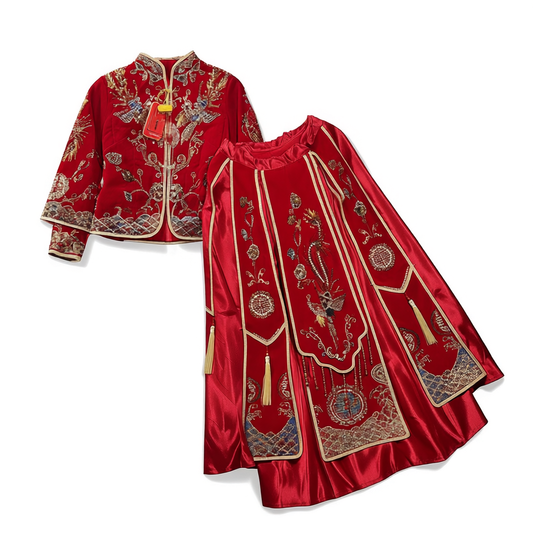 [244]NM  Chinese Xiuhe Wedding Suit, Traditional Bridal Dress, High-end Toast Gown for Petite Brides