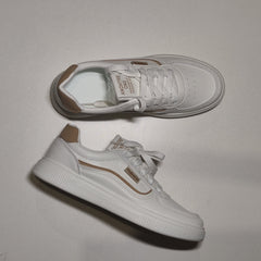 [896]NM [Promotional Price] Women's Genuine Leather White Sneakers 2025 Spring New Arrival Versatile Flat Lightweight Non-Slip Stylish Travel Sneakers Walking Shoes