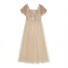 [934]M  2025 New Collection Evening Gown Banquet French High-end Style Light Luxury Niche Elegance Host Performance Costume Champagne Color Women's