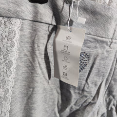 [976]G    WKT Family SodopeClub Gray Sweet Cool Long-Sleeved Lace Trim Pants  Niche Design Brand