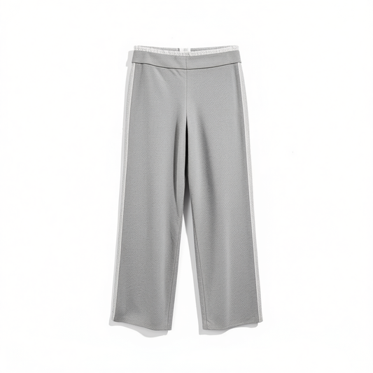 [976]GM  Family Gray Sweet Cool Long-Sleeved Lace Trim Pants  Niche Design Brand