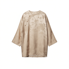 [743] Feiyitang Chinese Literary Vintage Improved Chinese Style Silk Brocade Satin Oblique Collar Round Neck Jacket Tang Suit Women's Top