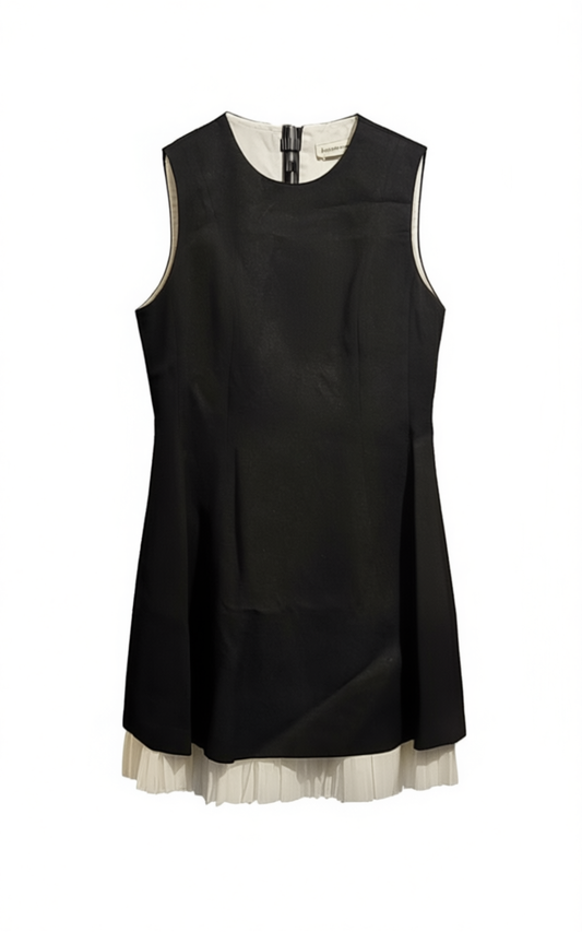 [379]MM  elegant  bow  black waist-cinching summer dress for women, high-end sleeveless mini dress