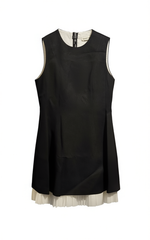 [379]M  Mandy Zhang elegant MIU-style bow black waist-cinching summer dress for women, high-end sleeveless mini dress