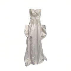 [321]NM  Satin Light Wedding Dress, Strapless Engagement Dress, Mermaid-style Bridal Send-off & Toast Gown
