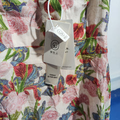 [483]G   Green Cloud Rose Story Romantic Vintage French Elegant Waist-Cinched A-Line Red Floral Shirt Dress