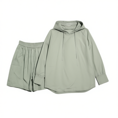 [323]M   MEIYANG 【In Stock】Private Label Sun Protection Set, UPF50+ Loose Hoodie and Shorts - Wednesday