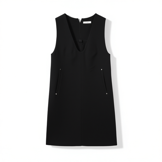 [859]G    Meiyang [In Stock] Youyou Dress Triple Weave Loose U-Neck Versatile Layering Vest Dress