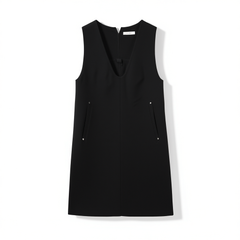 [859]G    Meiyang [In Stock] Youyou Dress Triple Weave Loose U-Neck Versatile Layering Vest Dress