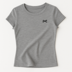 [321]MS Nanyou Shenzhen Light Luxury High-End Products Gray Short Sleeve Crew Neck T-Shirt Women Summer Unique Extremely Stylish Top Trendy