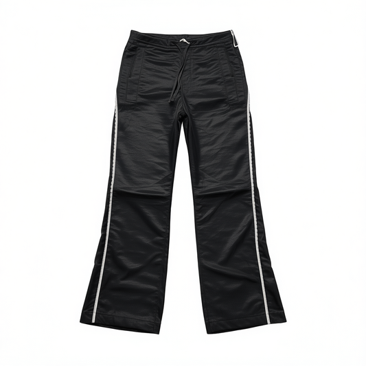 [665]N OAKMOO "Time Ruler" Cooling Copper Ammonia Lyocell Lace High-Waisted Casual, Slimming Drawstring Wide-Leg Pants