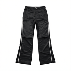 [665]N OAKMOO "Time Ruler" Cooling Copper Ammonia Lyocell Lace High-Waisted Casual, Slimming Drawstring Wide-Leg Pants