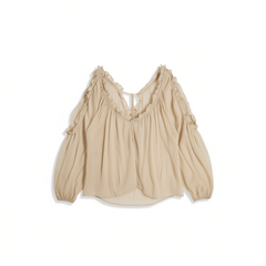 [486]N Y2 OAKMOO/ "More Concrete Than Time" Summer Design Sense Chiffon Shirt Female Loose V-neck Top Cover-up