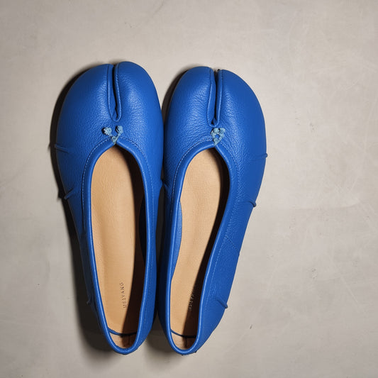 [318]GM   Toe Flats Cowhide Leather  Niche Pinched Pleat Flat Shoes - Thursday