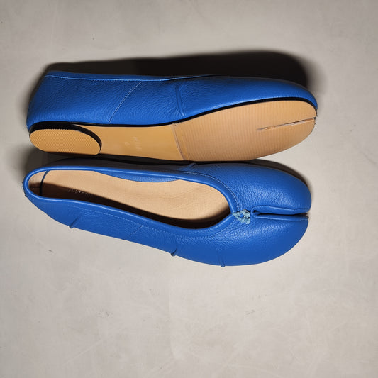 [318]GM   Toe Flats Cowhide Leather  Niche Pinched Pleat Flat Shoes - Thursday
