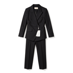 [108]N [Carnival Price] Black Original Blazer Suit Set for Women Autumn/Winter New Light Luxury Fashion Commuter Design Jacket Waist Cinching High-End Suit