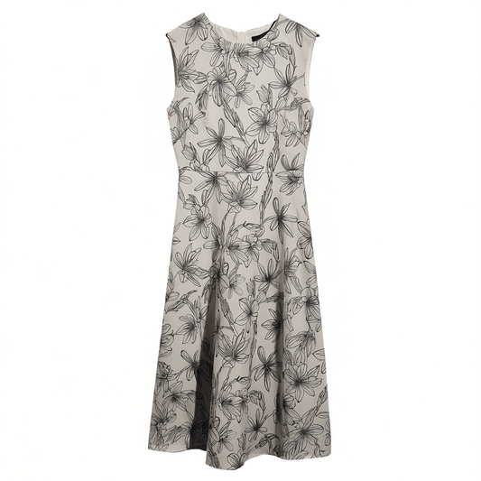 [221]NM  Elegant Chinese-style Jacquard Dress Women's 2025 Summer New Arrival Elegant Sleeveless Waisted Full-skirt Dress 10236