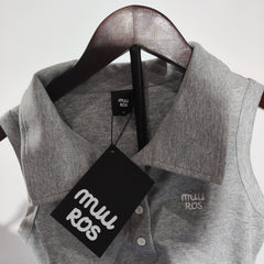 [016]N MuuRos American Sweetheart Summer Sports Gray Preppy Skirt Set Women's Summer Outfit Shorts