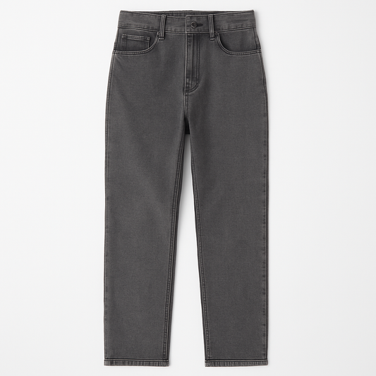 [340]MS 150cm Short Girls Slim Flare High Waist Elastic Slimming Straight Leg Jeans for Cool Girls - Horse Hoof Pants