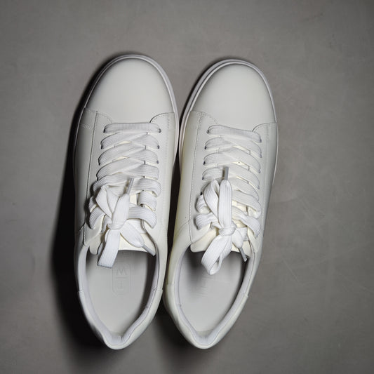 [137]G    [Carnival Price] [Ray Mu Style] ThomWills Men's White Sneakers with Hidden Height-Increasing Thick Sole Casual Board Shoes G931