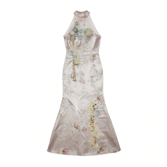 [706]G    [Torrential Price] Pink Toast Cheongsam, New Chinese Style Wedding Dress for Brides, High-end Mermaid Dress for Engagement