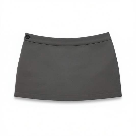 [718] Alightmen Two-Color Wool Twill High Definition Pencil Skirt with Side Zipper Low Waist Tailored Fit Super Shorts