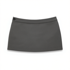 [718] Alightmen Two-Color Wool Twill High Definition Pencil Skirt with Side Zipper Low Waist Tailored Fit Super Shorts