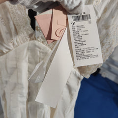 [457]N Chen Jianan NNS [Pure White Goddess Dress] 60-Count Lyocell Tencel Heavy-Lace Accented Waist Cinching Dress