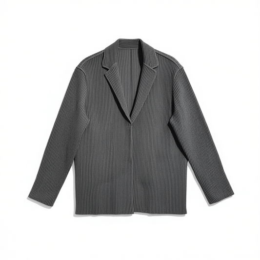 [181]N Echo丨"Capsule" Folded Wool Blend Pleated Issey Miyake-inspired Suit Jacket for Men, Light and Loose for Spring and Summer, Fashionable