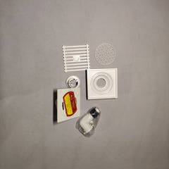 [716]GG    Full Copper Ultra-thin Cream Style Anti-odour Floor Drain for Shower and Washing Machine, Long Strip, Hidden