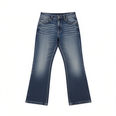 [366]G   SMIIILE Vintage Washed Loose Mid-Low Rise Wide-Leg Jeans for Women, Spring/Summer Side-Button Striped Straight长裤