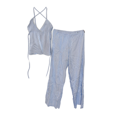 [927]G  13311 spicy girl striped camisole pajama pants with low-rise pants, home wear and outwear set