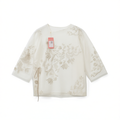 [506]G   [Carnival Price] New Chinese-style Floral Print Fashion Two-piece Set for Women - 2025 Summer Collection, Slimming and Relaxed Fit with Epoch Buttons, Includes Shirt and Shorts