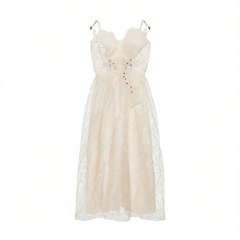 [807]GM  Champagne Camisole Evening Dress, High-end Formal Gown for Banquet, Performance, Birthday, Hosting, Bridesmaid & Graduation