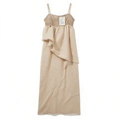 [827]NM  Lace bead embellished asymmetrical bias-cut strapless dress with a draped skirt