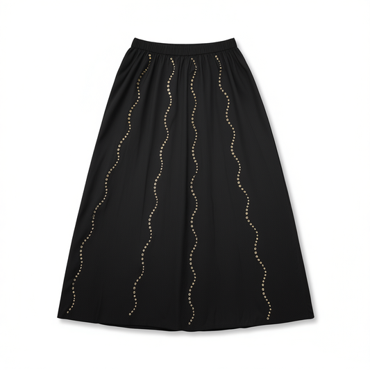 [314]GM   Black Sequin Designer Chic   Skirt