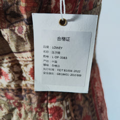 [810]GG       Ramie and Tencel V-Neck Vintage-Inspired Printed Straight Dress for Travel