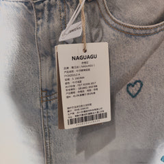 [125]G    [Discount Price] Pumpkin Valley [Sweetheart Denim] Premium Tencel Cotton Ankle Straight-Leg Jeans with Heart Embroidery for Slimming Effect, Women's Pants