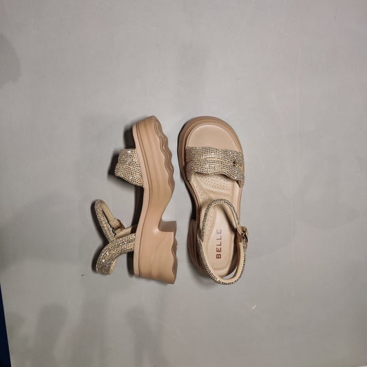 [365]GG     Thick-Soled Height-Enhancing Strap Sandals  Mom Women's French Casual Sandals