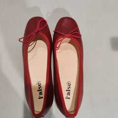 [767]G    L'aise丨Suede Mirage Italian Imported Sheepskin Red Mid-Heel Ballet Flats for Women