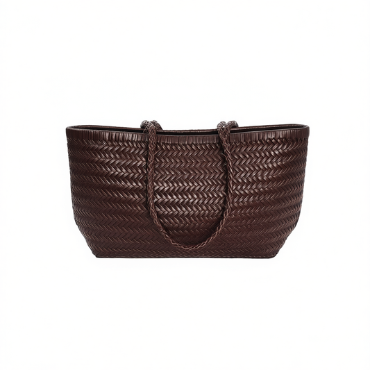 [879]NM  genuine leather handwoven tote bag, hand-carried or shoulder-carry, suitable for vacations and travel in spring and summer