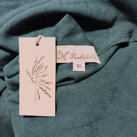 [344]GG     Vintage Dark Green Square Neck Dress with Pockets, Plus Size