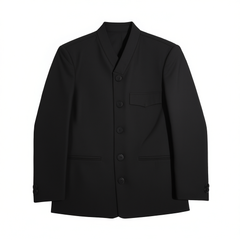 [147]MM   Black Irregular Collar Chinese Style Suit Stand-Collar Zhongshan Jacket Men's Loose Casual Outerwear
