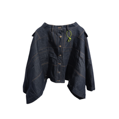 [050]MM  Stylish Women's Irregular Dark Blue Denim Skirt
