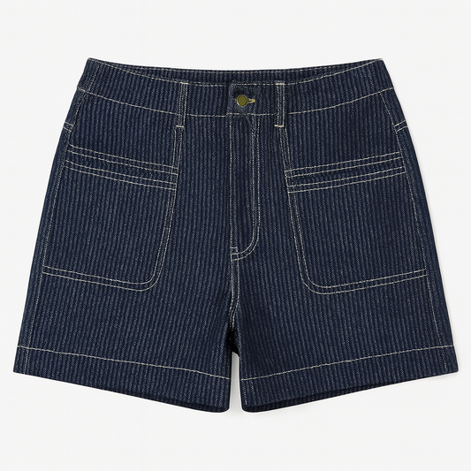 [381]MS Women's Plus Size Curvy Short Stature Spring and Summer 2025 Loose Wide Leg Denim Shorts Elastic Waist Harem Pants