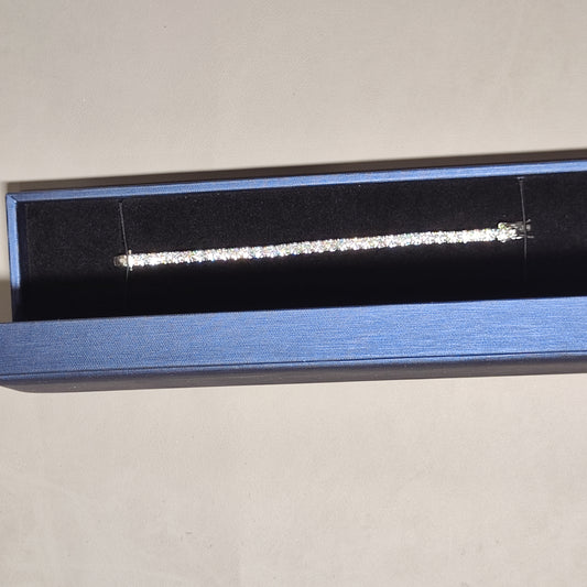 [118]GM  Pavé Moissanite Tennis Bracelet, Full Simulated Diamond Design, Perfect Gift for Women, Men, and Couples